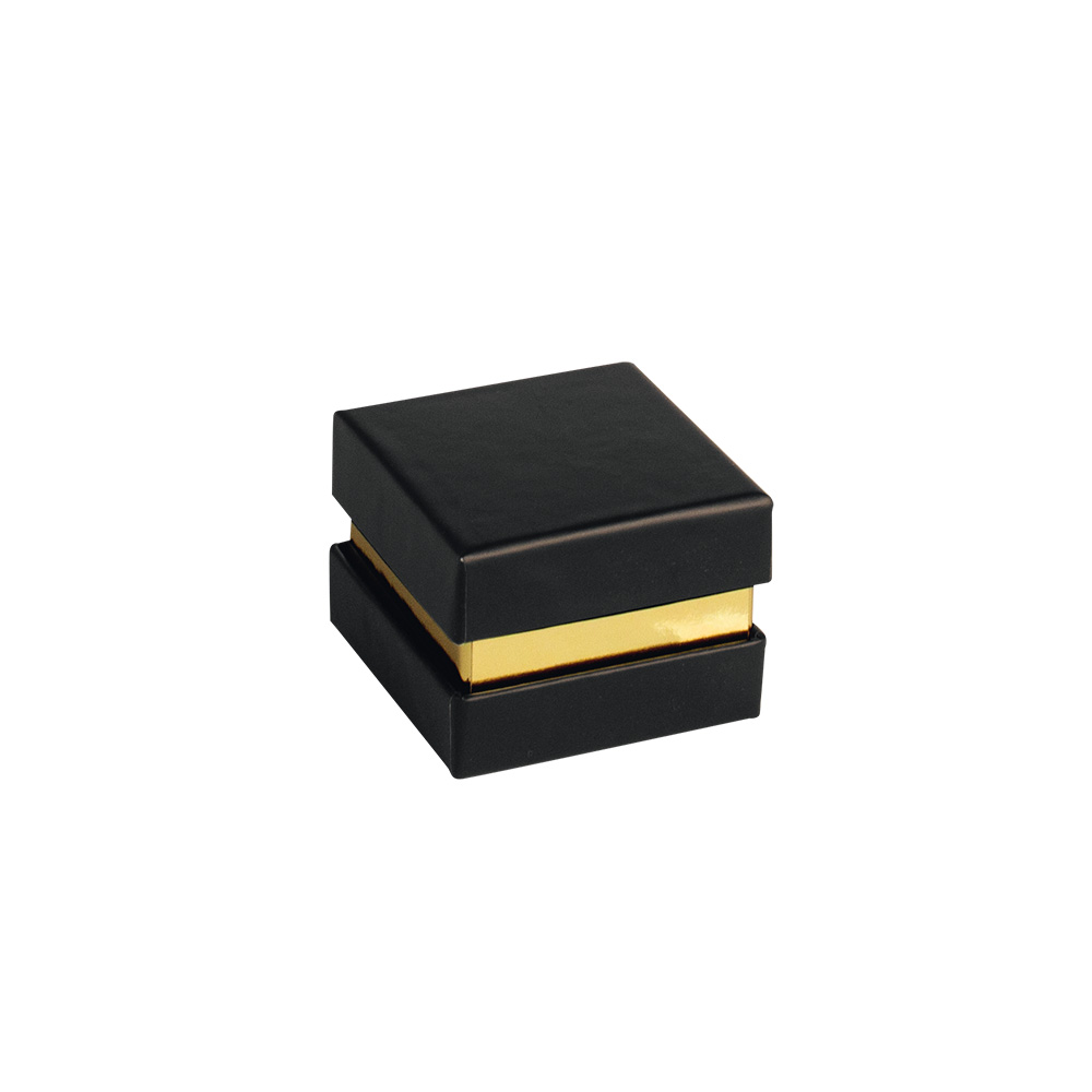 Matt finish card jewellery presentation boxes with shiny metallic contrast