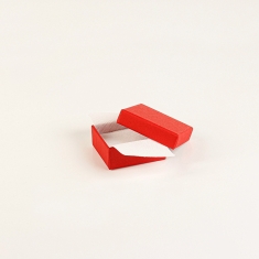 Red satin finish card ring box