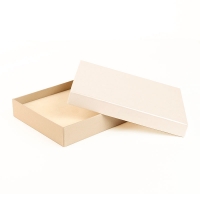 Two tone card ring box, light pearlescent and dark matt finish beige