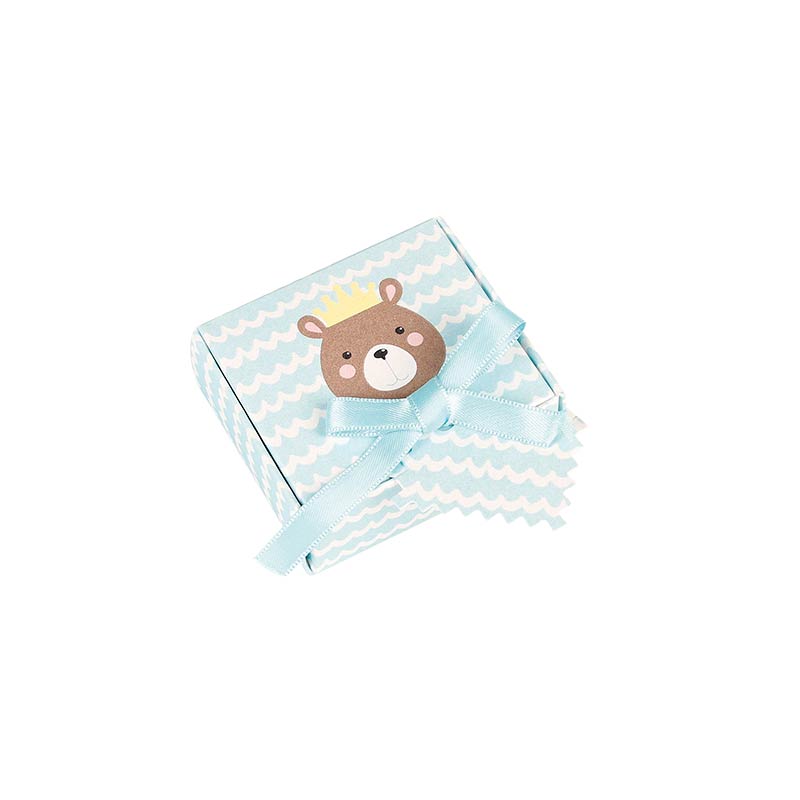 Pearlescent blue Teddy Bear children's card gift box
