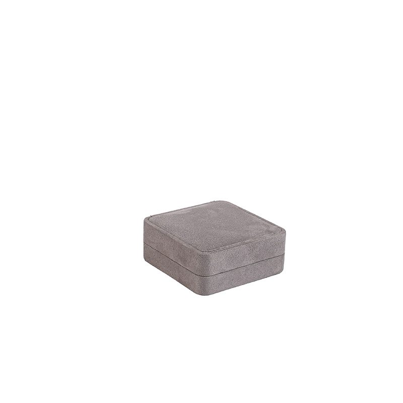Grey man-made suedette finish earring/pendant box