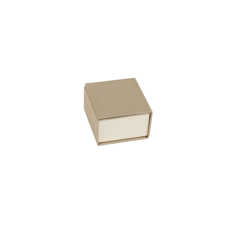 Iridescent Kraft/cream cardboard ring box with magnetic closure