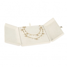 Cream coloured suedette necklace box