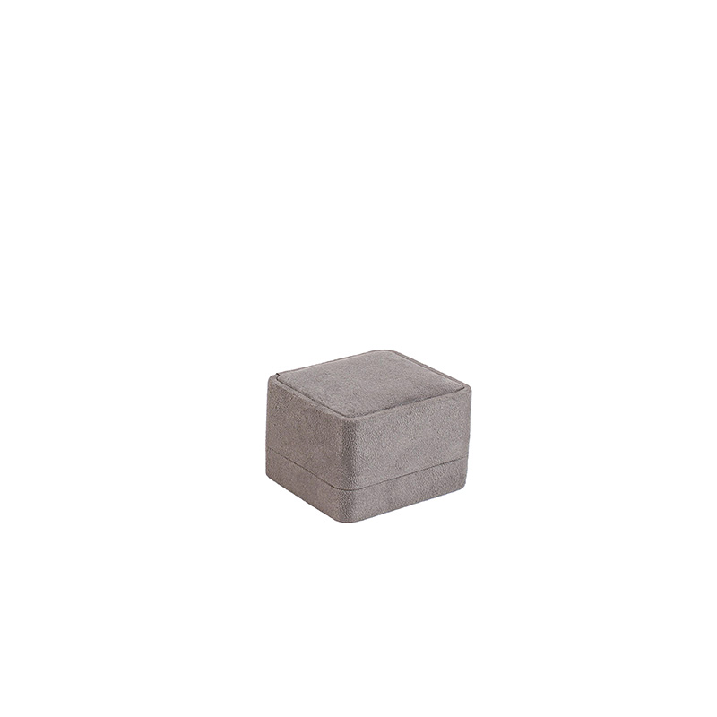 Grey man-made suedette finish earring box