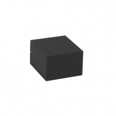 Black soft touch finish leatherette earring box