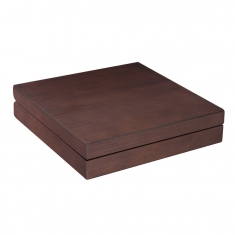 Matt finish varnished dark brown necklace box