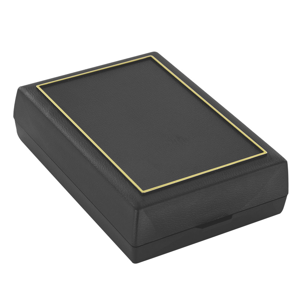 Black plastic textured ring box