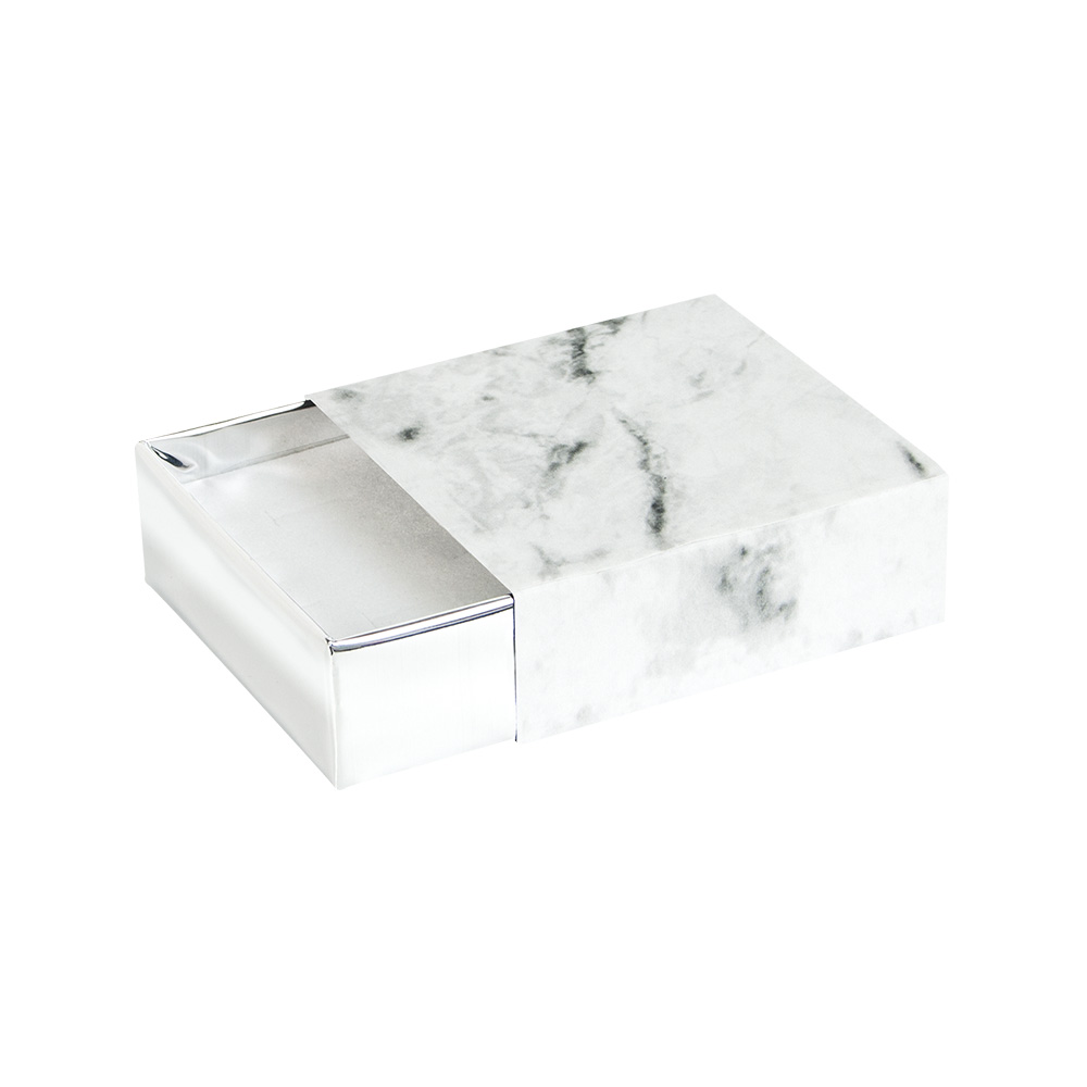 \\\'White marble\\\' card matchbox style universal trinket box