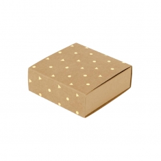 Matchbox style kraft card universal presentation box - shiny gold motifs