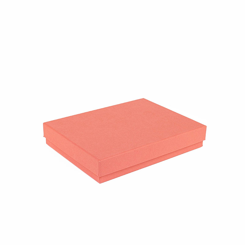 Smooth finish coral colour card necklace box