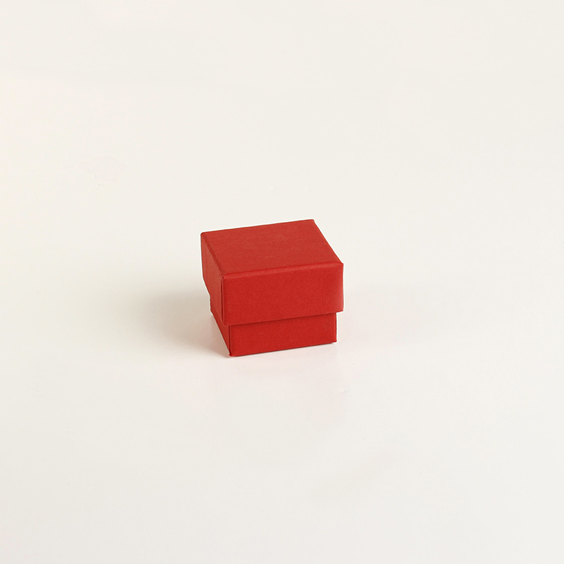 Red satin finish card ring box