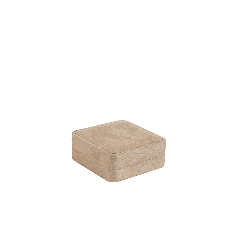 Taupe, man-made suedette finish earring/pendant box