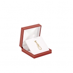 Man-made leatherette jewellery presentation box with gold border