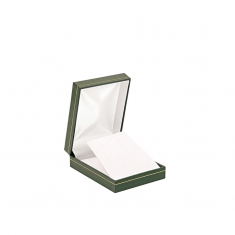 Man-made leatherette jewellery presentation box with gold border