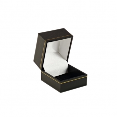 Man-made leatherette jewellery presentation box with gold border