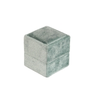 Sage green velveteen square ring box