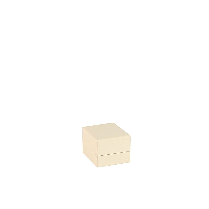 Smooth matt beige leatherette ring box