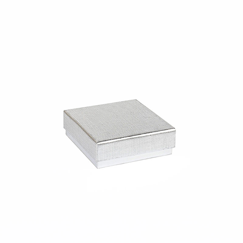 Textured/smooth-finish, silver-coloured card universal box