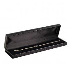 Black veined leatherette bracelet box