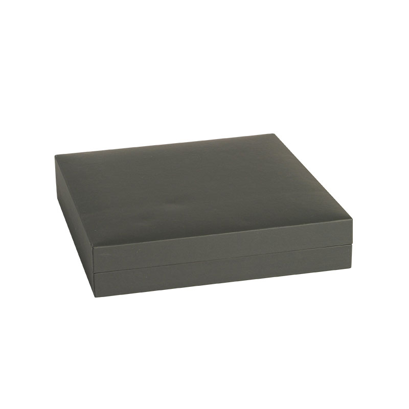 Dark grey matt finish leatherette necklace box