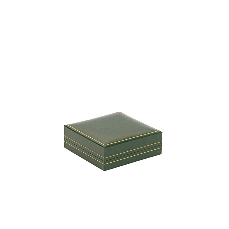 Green leatherette universal box with gold border