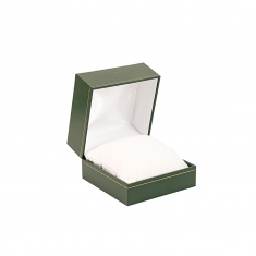 Green leatherette watch box with gold border