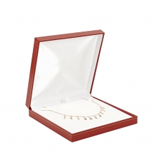 Leatherette necklace box with gold border