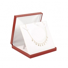 Leatherette necklace box with gold border