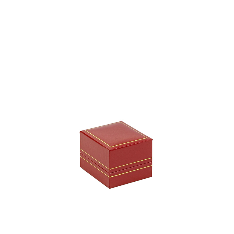 Leatherette ring box with gold edging