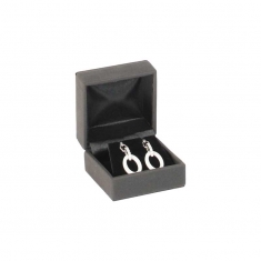 Dark grey kidskin finish leatherette jewellery presentation boxes