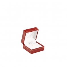 Man-made leatherette jewellery presentation box with gold border