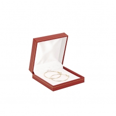 Man-made leatherette jewellery presentation box with gold border