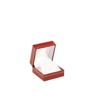 Man-made leatherette jewellery presentation box with gold border