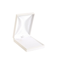 White man-made leatherette necklace box