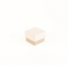 Two tone card ring box, light pearlescent and dark matt finish beige