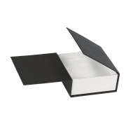 Matt white/black cardboard ring box with magnetic closure