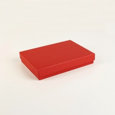 Red satin finish card ring box