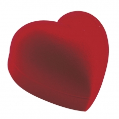 Heart-shaped red velvet box