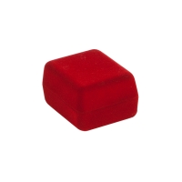 Red velveteen earring box