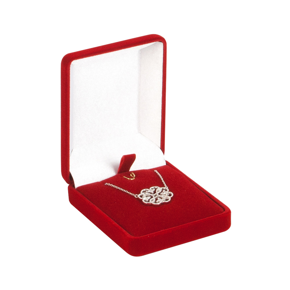 Red velveteen earrings/pendant box