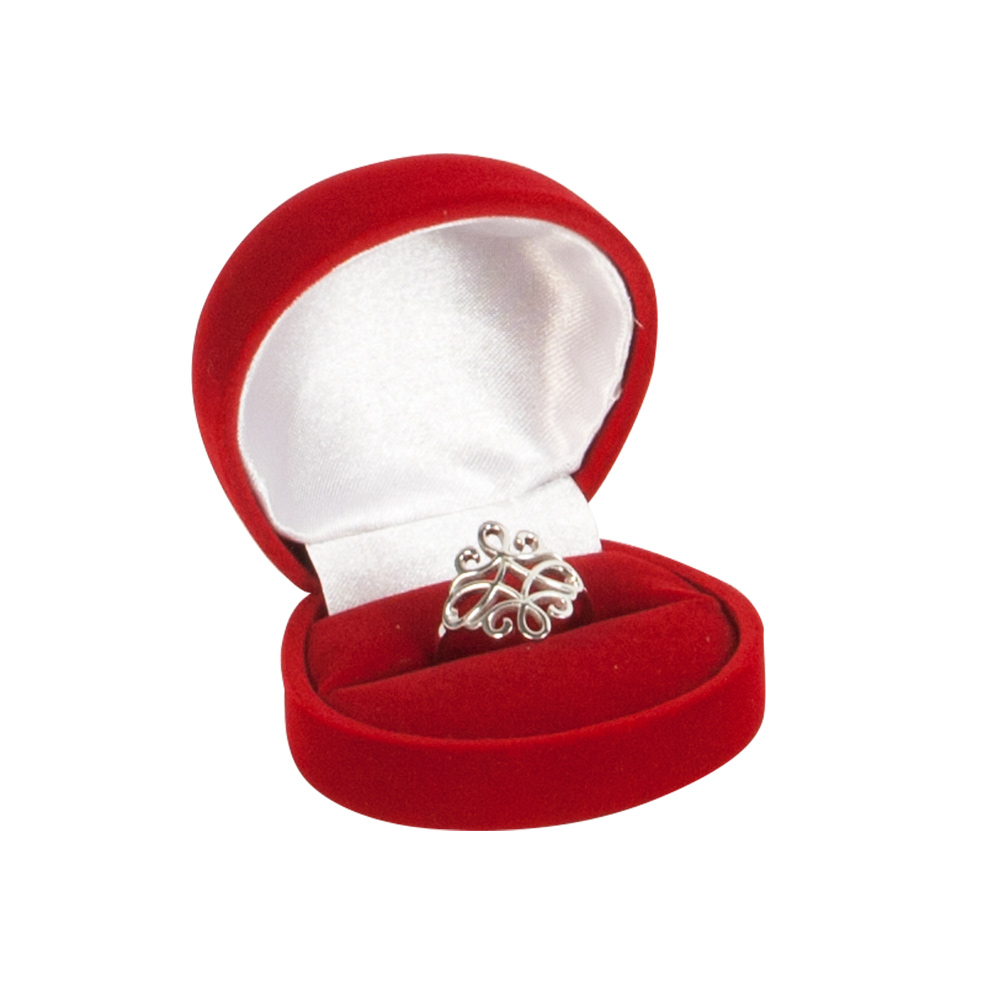 Red velveteen ring box