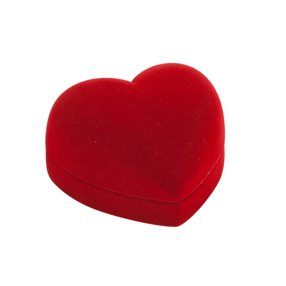 Heart-shaped red velvet box