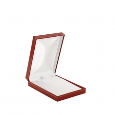 Man-made leatherette jewellery presentation box with gold border