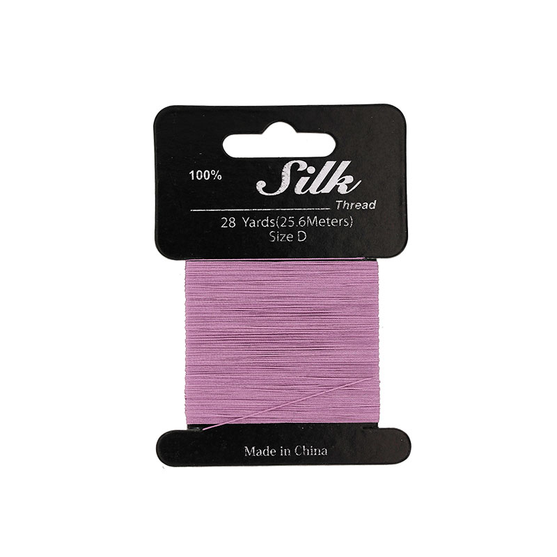 Mauve silk beading thread, 0.3mm diametre (size D) 25m