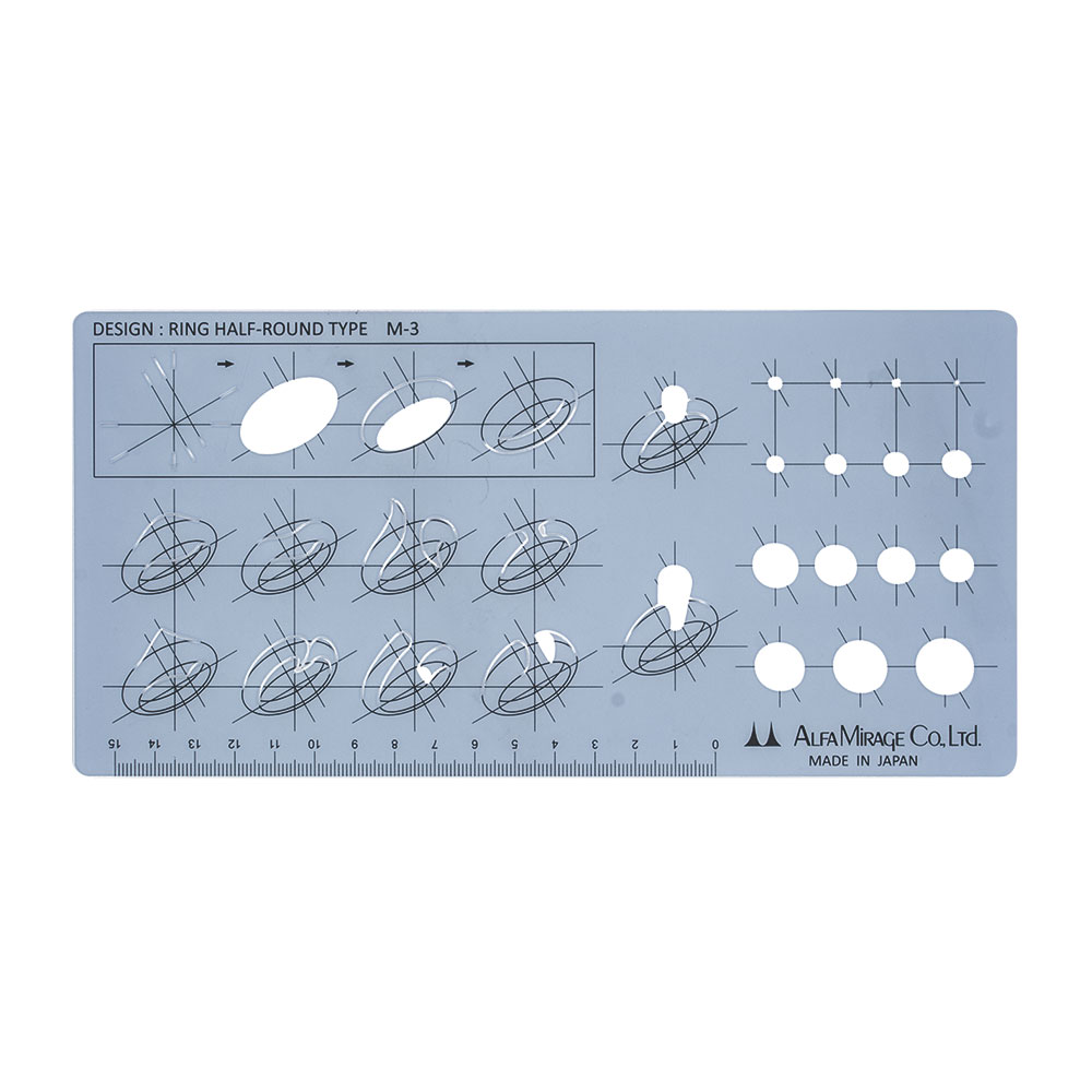 Design stencil for D-shaped rings M3