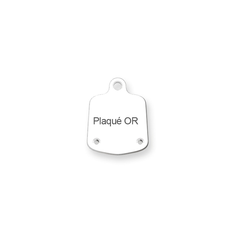 Plastic display label for earrings, chain or pendant - with French inscription PLAQUE OR