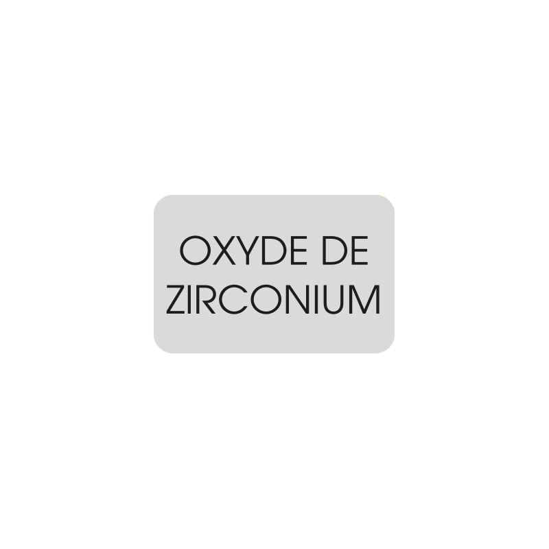 Étiquettes adhésives argentées en boîte distributrice - OXYDE DE ZIRCONIUM