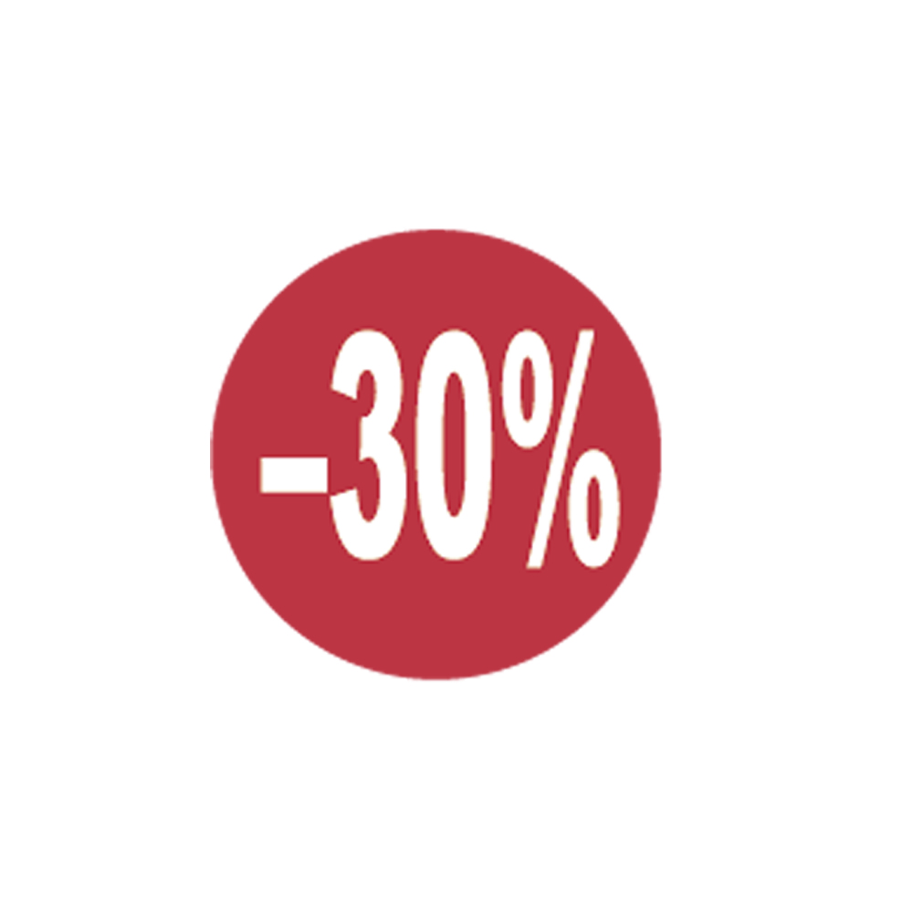 Self-adhesive red promotion labels  -30%