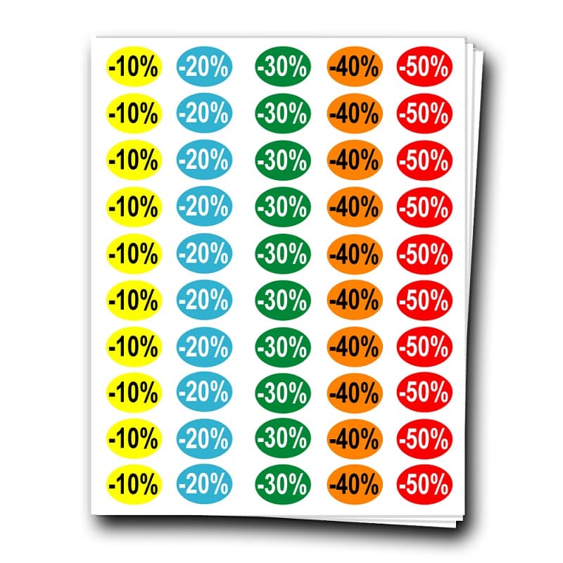 Oval self-adhesive labels