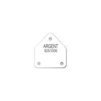 Plastic earring display labels in sheets with inscription in French - ARGENT 925/1000